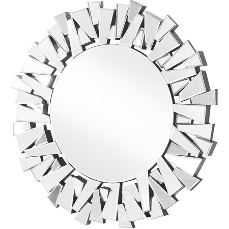 BLUEPRINTS Sparkle 39.5 in. Contemporary Round Mirror - Elegant Textured Look, Clear BL2208662